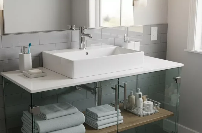 Fechamento de Pia em Vidro